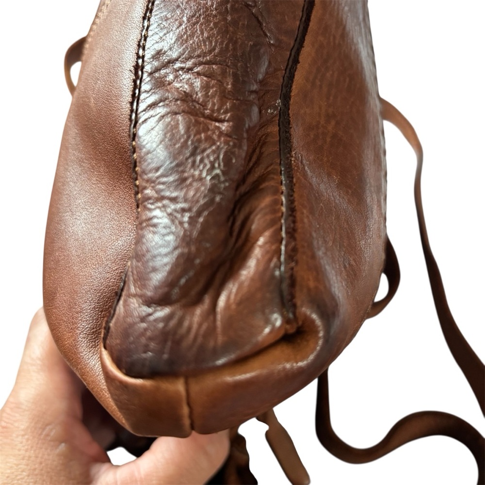 New Harbour 2nd Brown Leather Clutch Purse / Belt Bag Crossbody w/ Woven Front - Picture 10 of 16